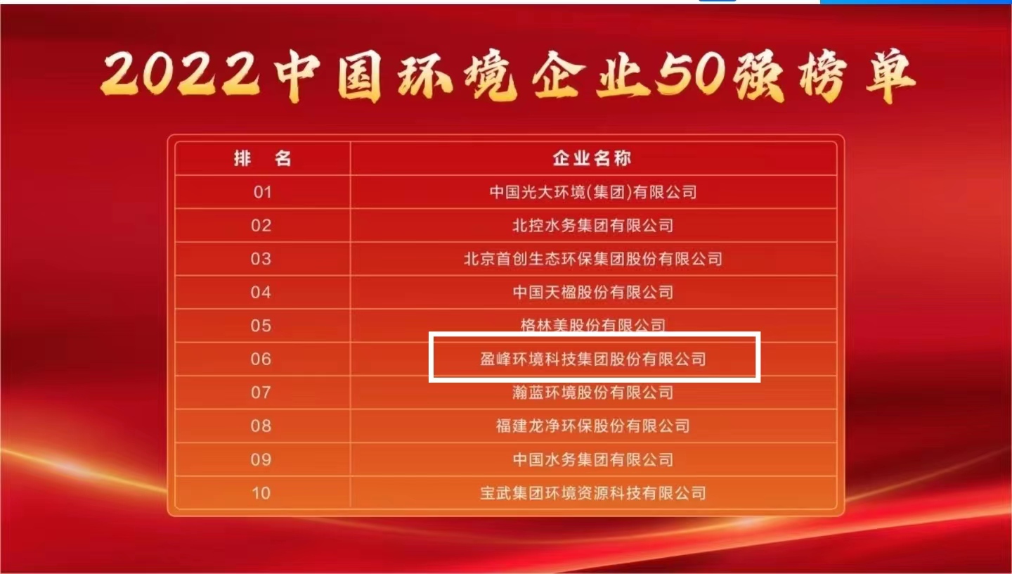 AG庄闲游戏环境连续5年荣登“中国环境企业50强”榜单